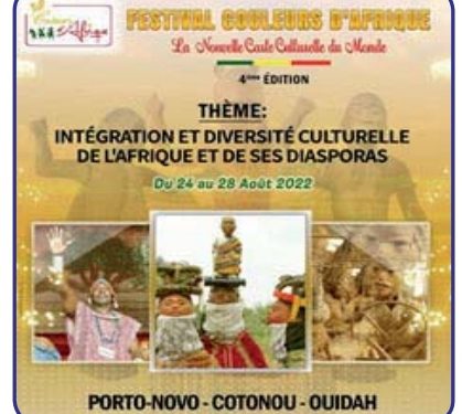 Festival international couleurs d’Afrique : La 4ème édition démarre le 24 août 2022