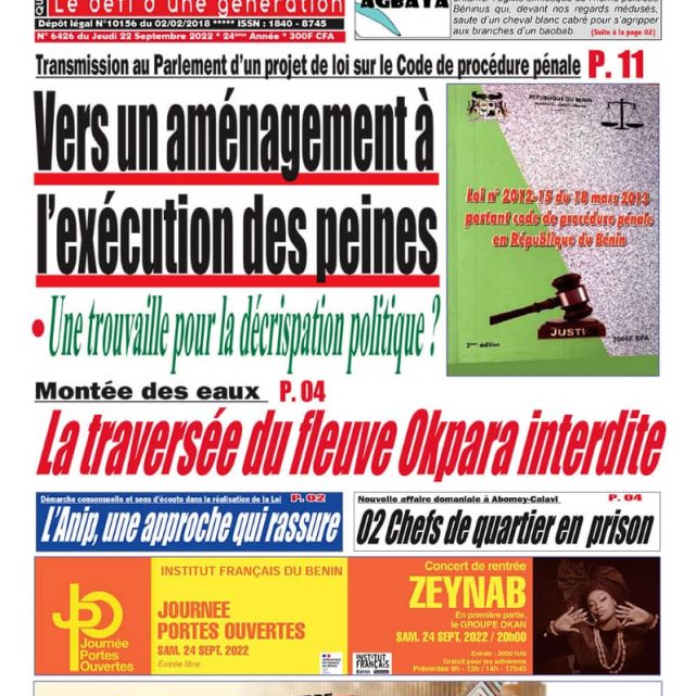 Le Matinal du 22 septembre 2022