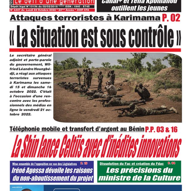 Le Matinal du 24 octobre 2022
