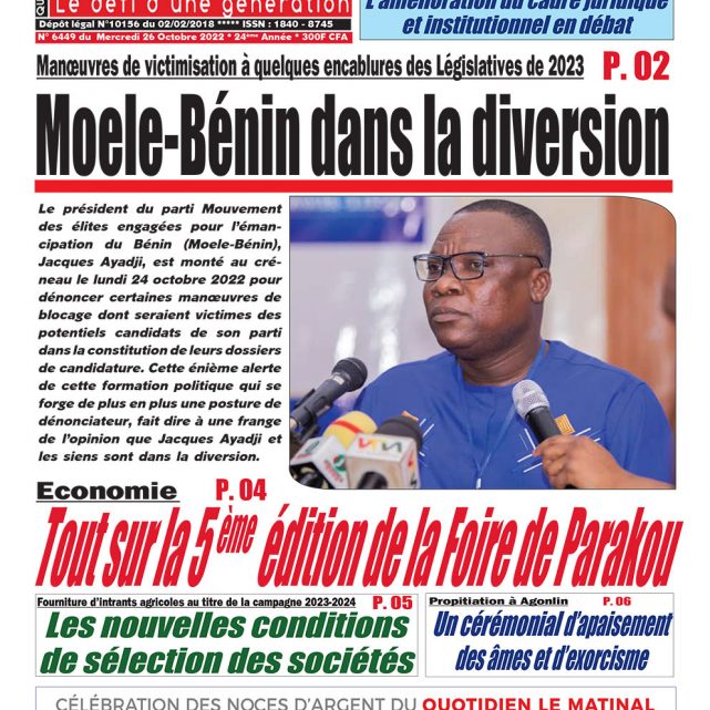 Le Matinal du 26 octobre 2022