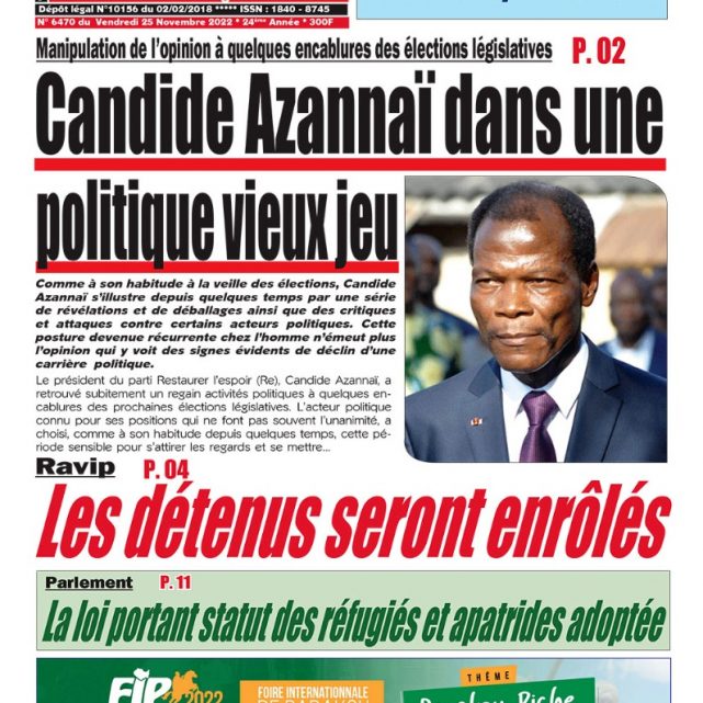 Le Matinal du 25 novembre 2022