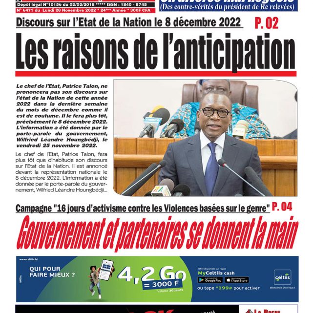 Le Matinal du 28 novembre 2022
