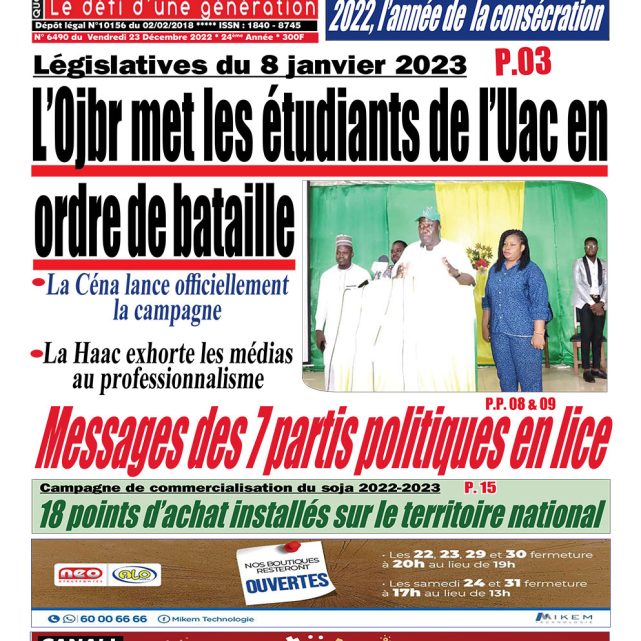 Le Matinal du 23 décembre 2022
