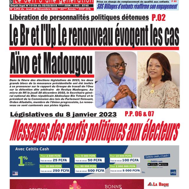 Le Matinal du 29 décembre 2022