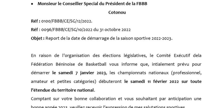 Youzou Ligue Pro de basket-ball 2023 : La date de démarrage connaît un glissement