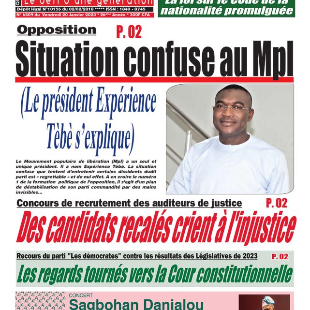 Le Matinal du 20 janvier 2023