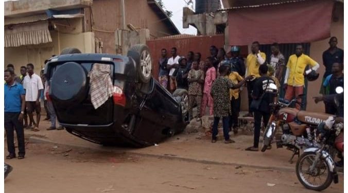 Bénin : Un accident de circulation fait un blessé et des dégâts matériels à Abomey-Calavi