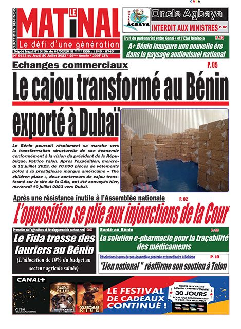 Le Matinal du 20 juillet 2023