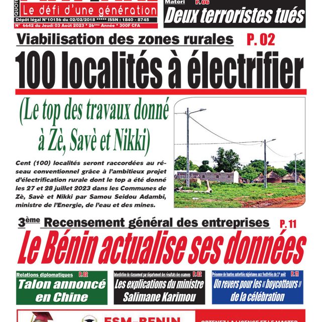 Le Matinal du 3 août 2023