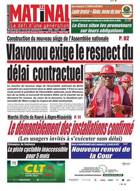 Le Matinal du 20 octobre 2023