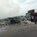 N’dali : Un camion transportant du coton prend feu