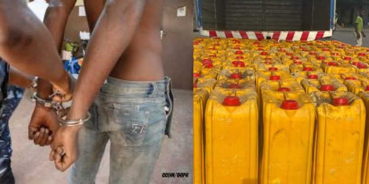 Cotonou : Deux individus interpellés pour soustraction de bidons d’huile végétale