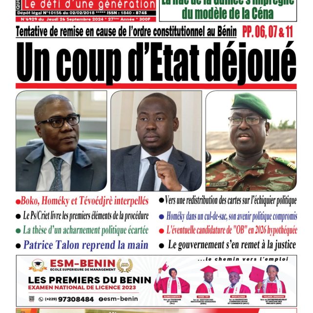 Le Matinal du 26 septembre 2024