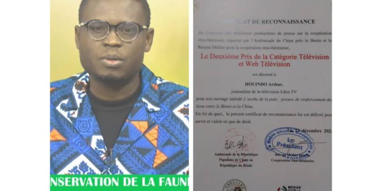 Bénin : Le journaliste Arthur Houindo honoré par la République Populaire de Chine »