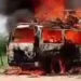 Bénin : Incendie d&rsquo;un minibus à Djeffa