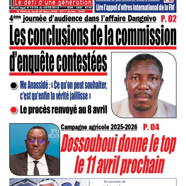 Le Matinal du 20 mars 2025