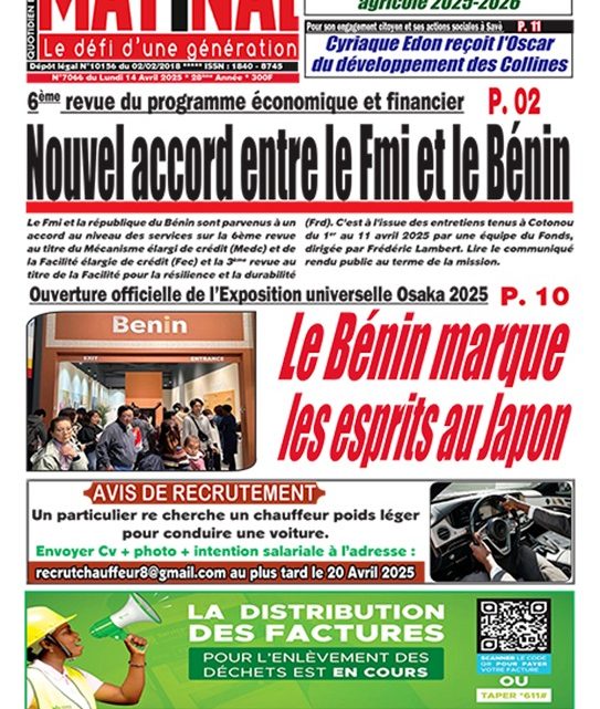 Le Matinal du 14 avril 2025