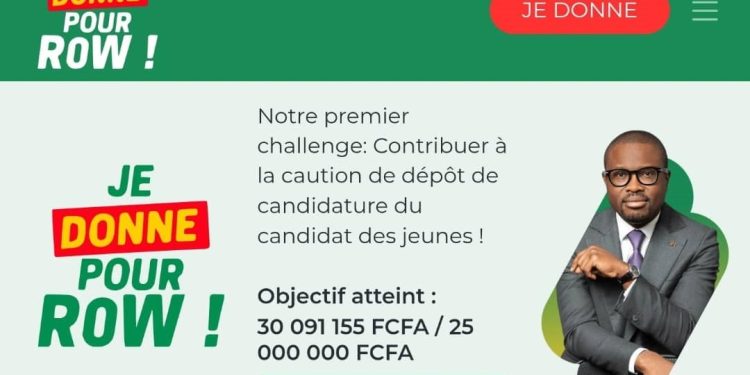 Campagne #JE DONNE POUR ROW pour la caution à la Présidentielle de 2026 : Plus de 30 millions mobilisés pour Wadagni