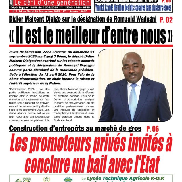 Le Matinal du 23 septembre 2025