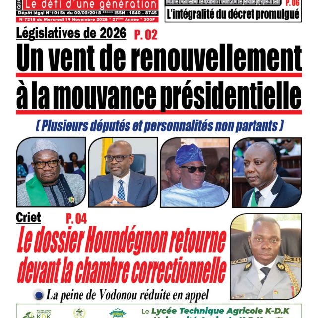 Le Matinal du 19 novembre 2025