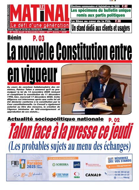 Matinal Inconnu Le Matinal du 18 décembre 2025 - LE MATINAL