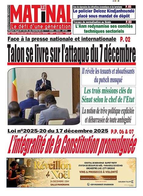 Le Matinal du 19 décembre 2025