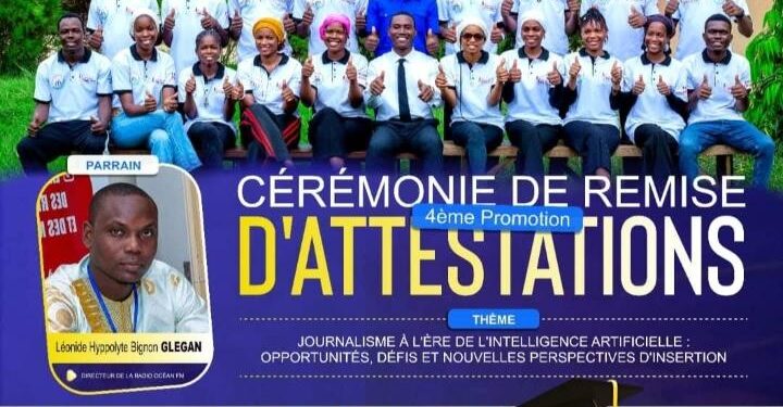 Remise d’attestation à la 4ème promotion du journal ‘’l’Etudiant Noir’’ : Léonide Glégan parrain de l’événement