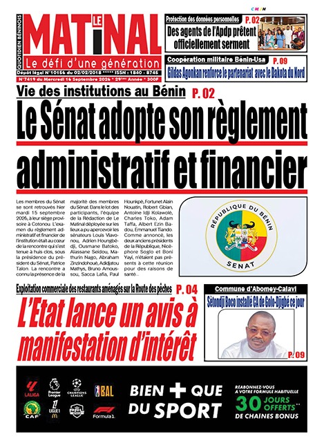 Le Matinal du 16 septembre 2026