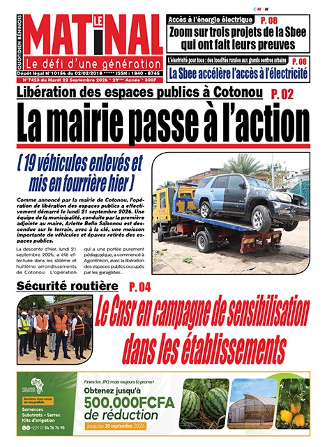 Le Matinal du 22 septembre 2026