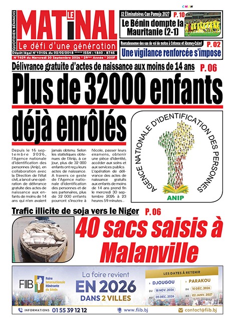Le Matinal du 30 septembre 2026