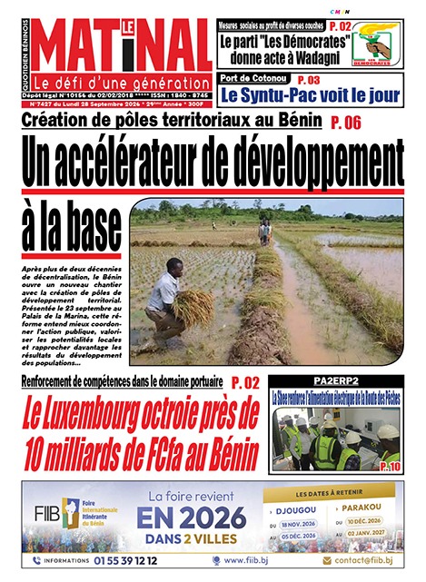 Le Matinal du 28 septembre 2026