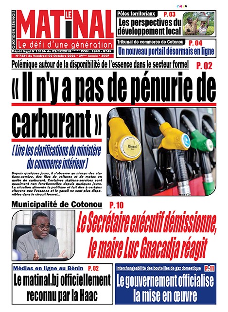 Le Matinal du 2 octobre 2026