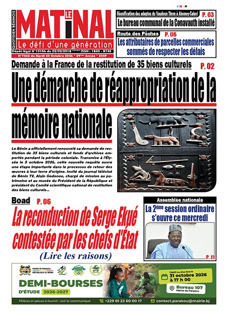 Le Matinal du 20 octobre 2026
