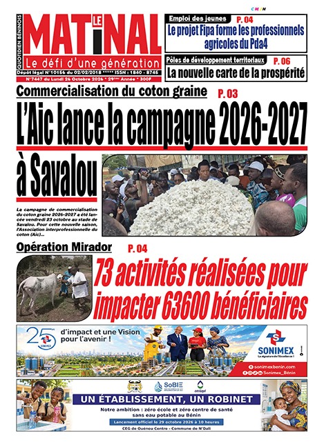 Le Matinal du 26 octobre 2026
