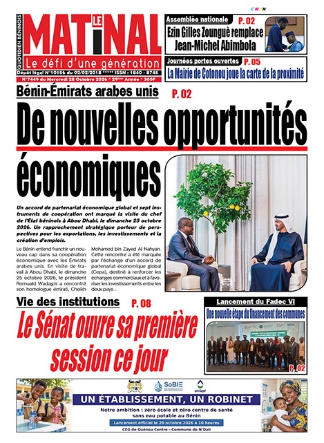 Le Matinal du 28 octobre 2026