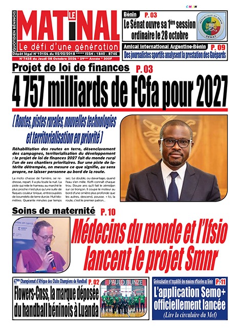 Le Matinal du 8 octobre 2026