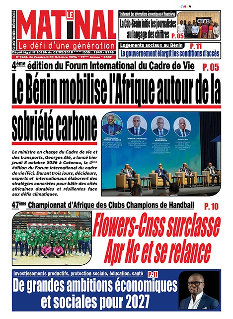 Le Matinal du 9 octobre 2026