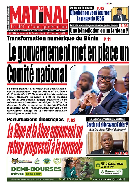 Le Matinal du 21 octobre 2026