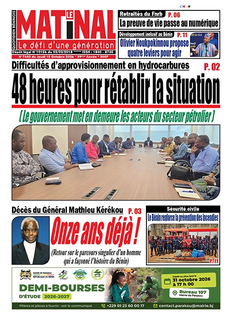 Le Matinal du 15 octobre 2026
